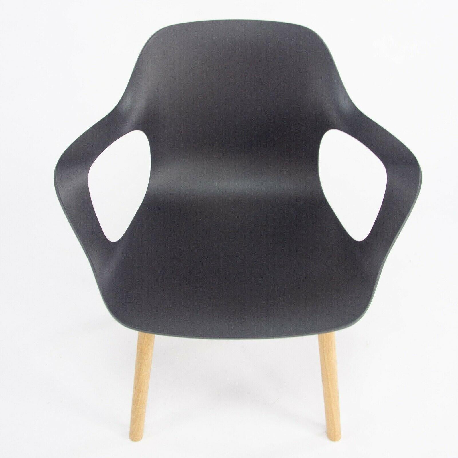 2018 Jasper Morrison for Vitra HAL Armchair with Black Seat and Oak Wood Legs For Sale 2
