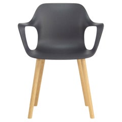 2018 Jasper Morrison for Vitra HAL Armchair with Black Seat and Oak Wood Legs
