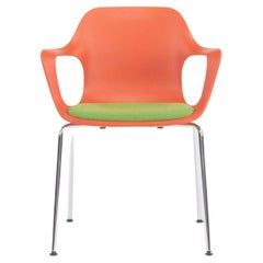 2018 Jasper Morrison Hal Tube Stacking Armchair by Vitra in Orange and Chrome
