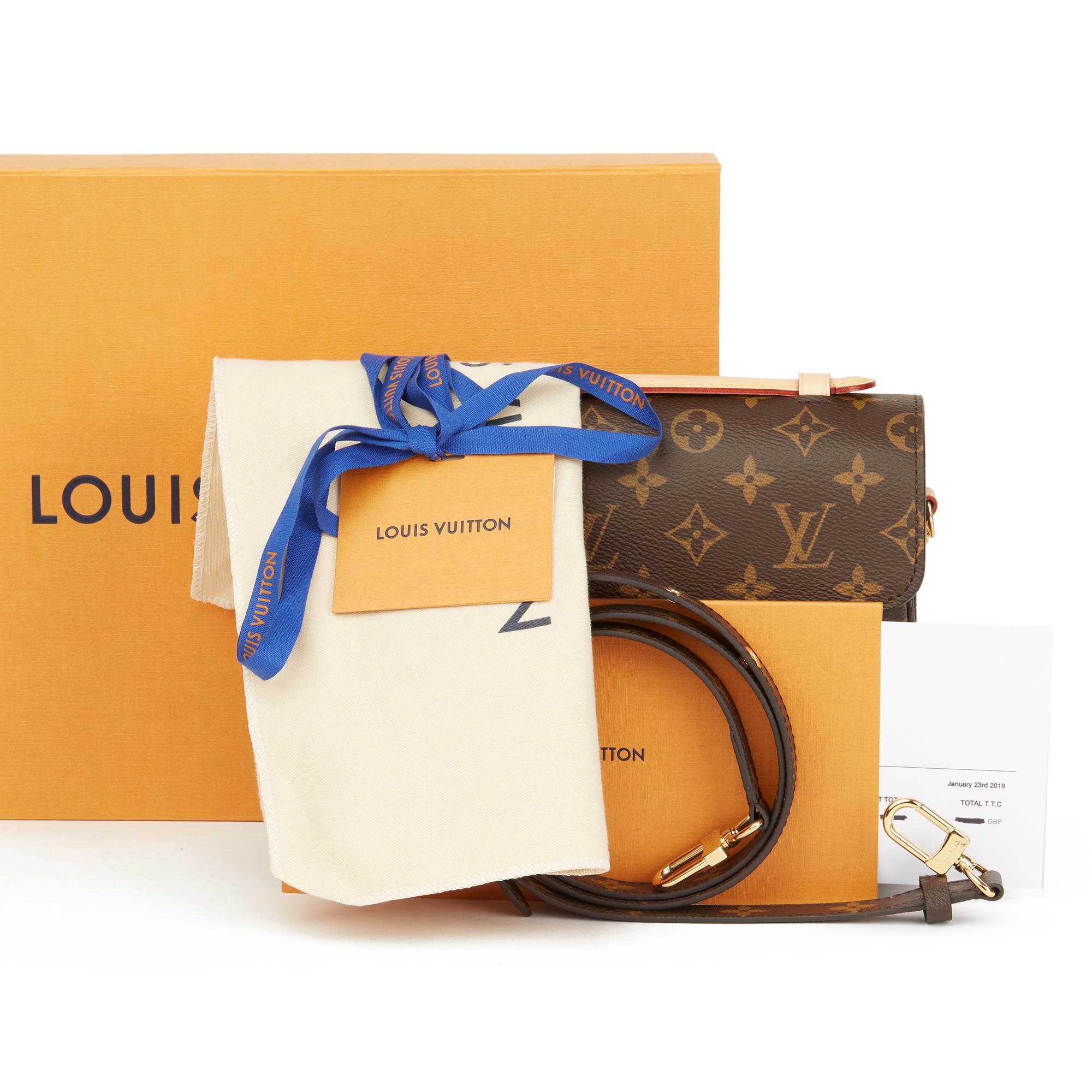 2018 Louis Vuitton Brown Monogram Coated Canvas Pochette Metis 7