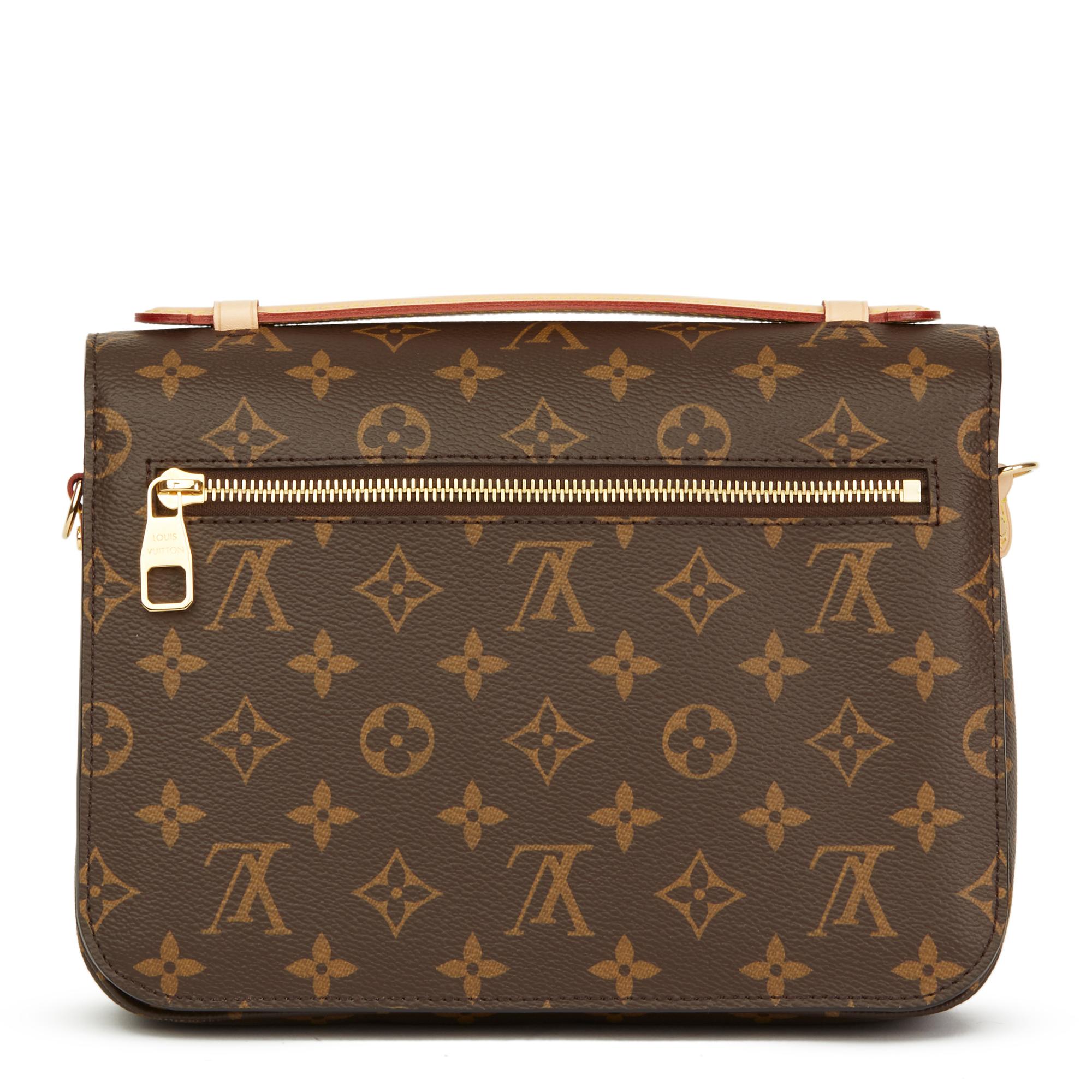 Women's or Men's 2018 Louis Vuitton Brown Monogram Coated Canvas Pochette Metis