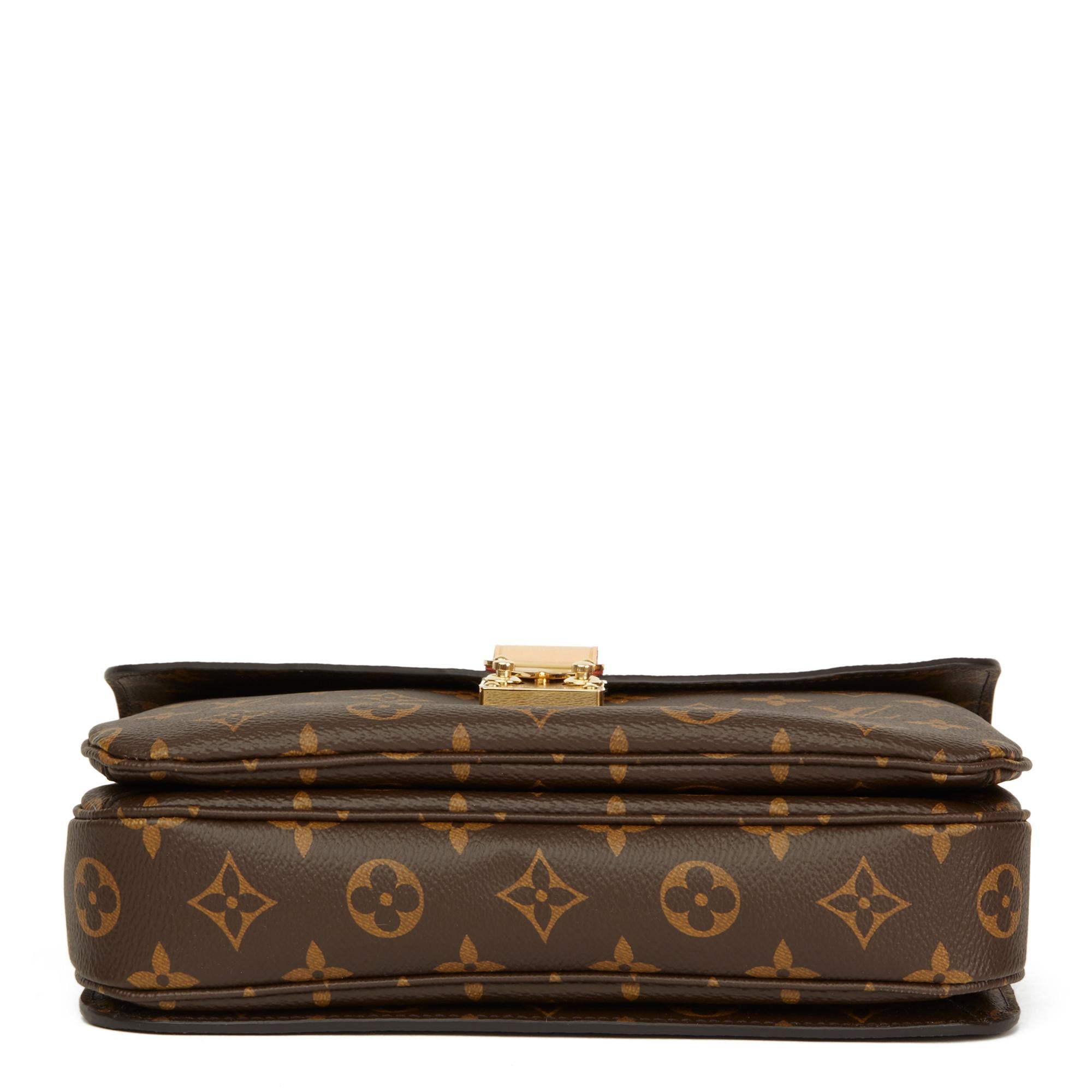 2018 Louis Vuitton Brown Monogram Coated Canvas Pochette Metis 1
