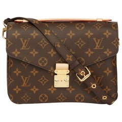 2018 Louis Vuitton Brown Monogram Coated Canvas Pochette Metis