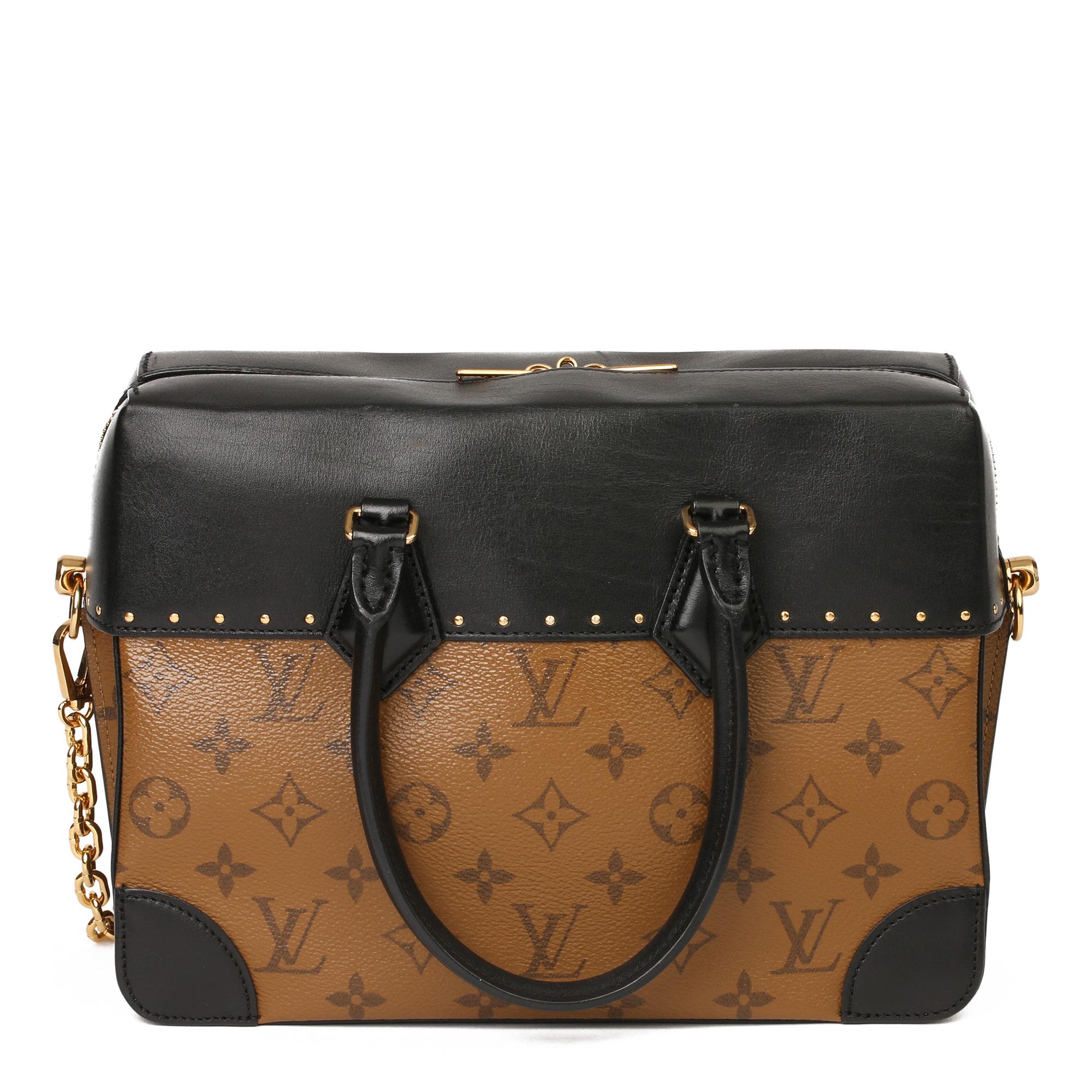 2018 Louis Vuitton Brown Monogram Reverse Canvas and Black Leather City Malle 1