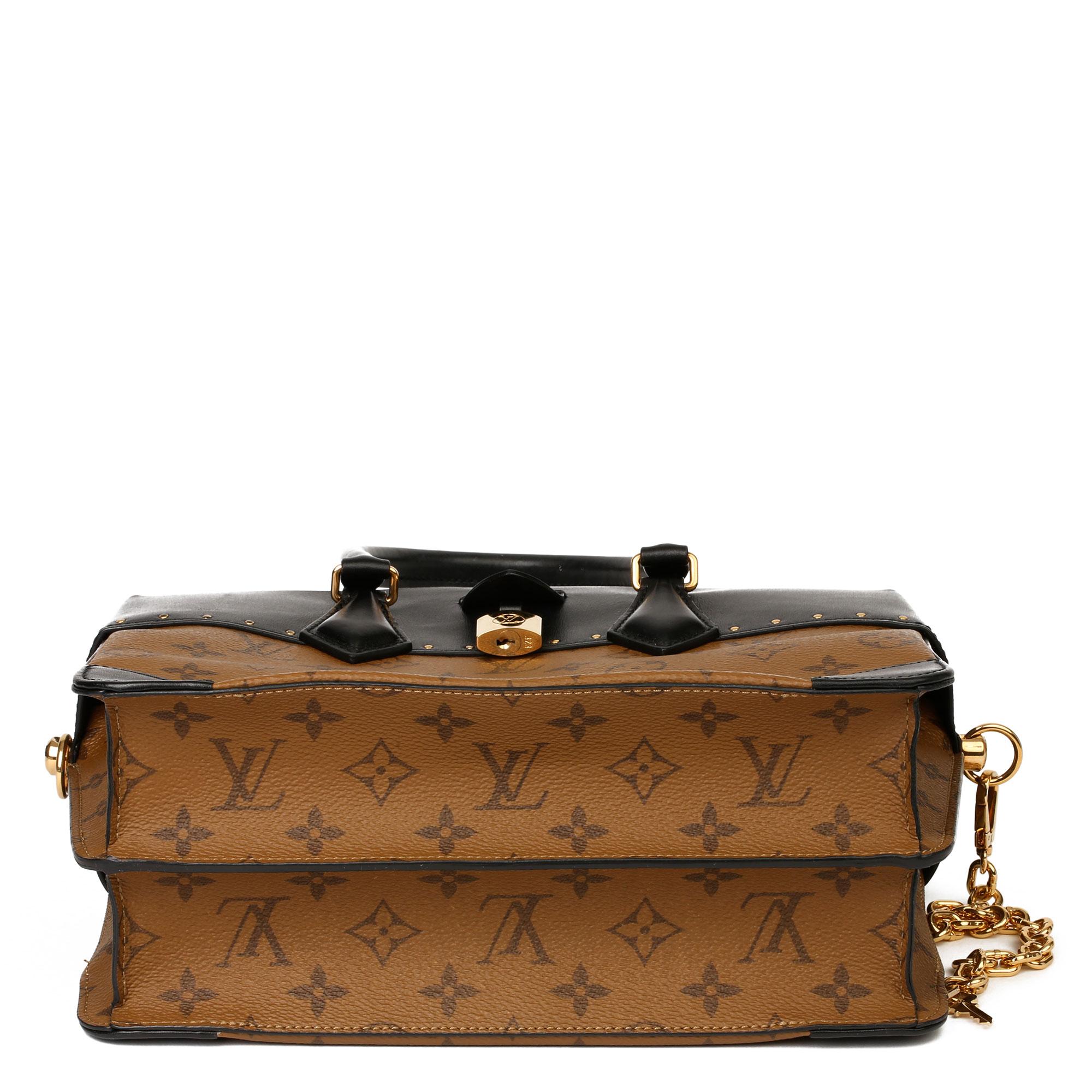 2018 Louis Vuitton Brown Monogram Reverse Canvas and Black Leather City Malle 2