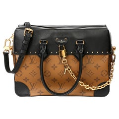 2018 Louis Vuitton Brown Monogram Reverse Canvas und schwarzes Leder City Malle