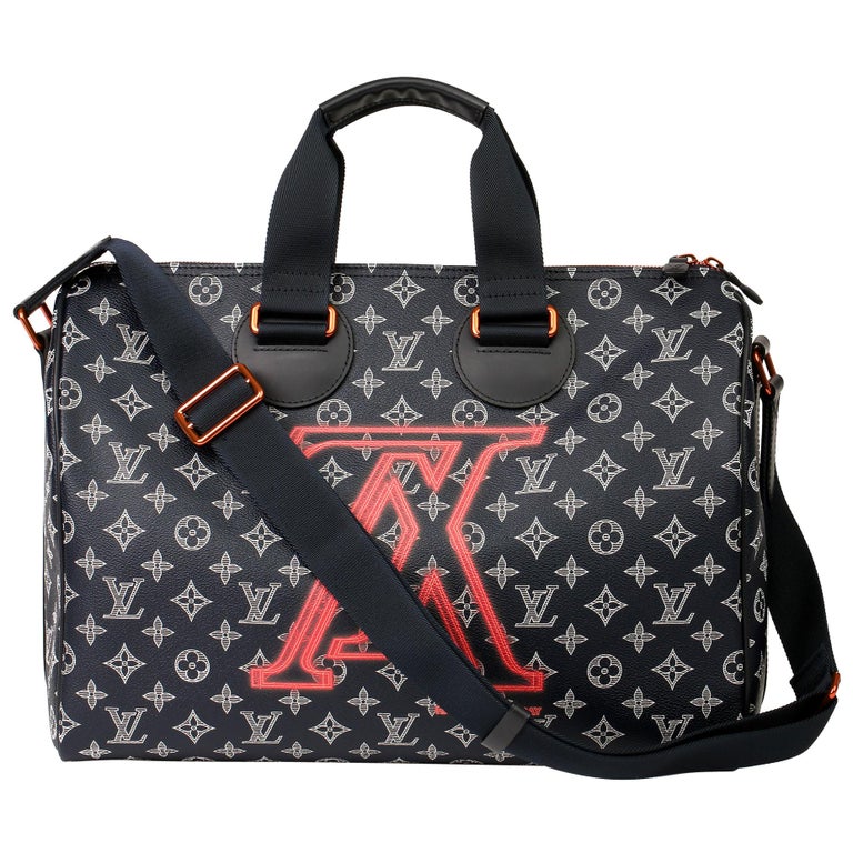 2018 Louis Vuitton Navy Pacific Monogram Canvas and Leather Upside Down Speedy  40 at 1stDibs