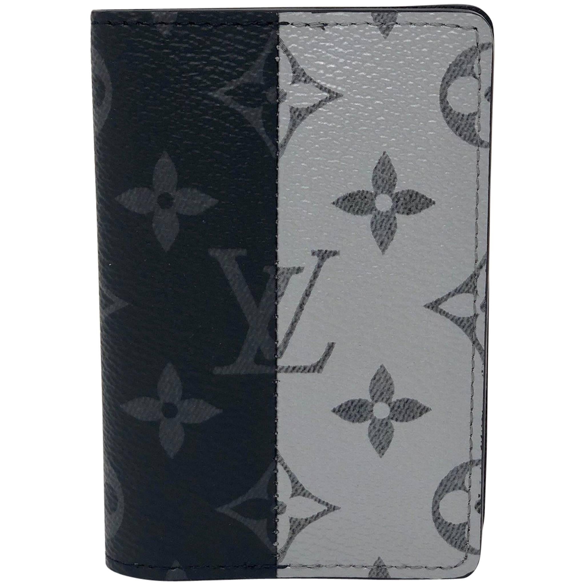 2018 Louis Vuitton Silver Monogram Eclipse Split Pocket Wallet