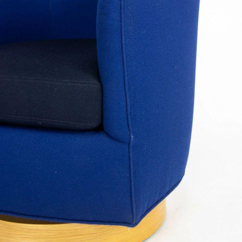 2018 Milo Baughman for Thayer Coffin Papa Roxy Swivel Lounge Chair Blue Fabric In Good Condition For Sale In Philadelphia, PA