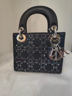 2018 Mini Satin Cannage Strass Crystal Embellished Lady Dior satchel