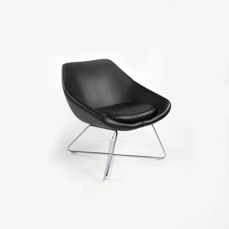 XXIe siècle et contemporain 2018 Pearson Lloyd pour Allermuir Chaise longue ouverte en cuir noir ou en vinyle en vente
