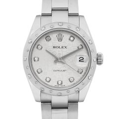 2018 Rolex Datejust 31 Reloj de oro blanco de 18 quilates Jubileo de plata con esfera de diamantes 178344