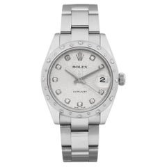 2018 Rolex Datejust 31 18K White Gold Silver Jubilee Diamond Dial Watch 178344