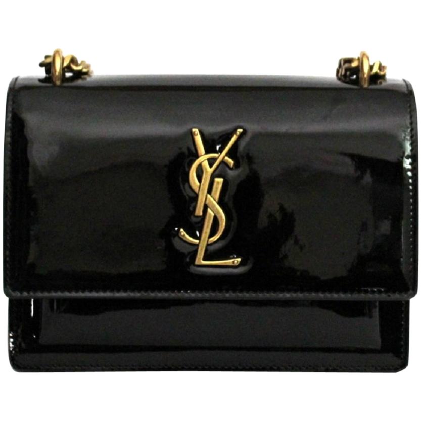 2018 Saint Laurent Black Leather Sunset Bag