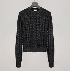 2018 Saint Laurent Paris  New with tags Paris coated cable knit sweater