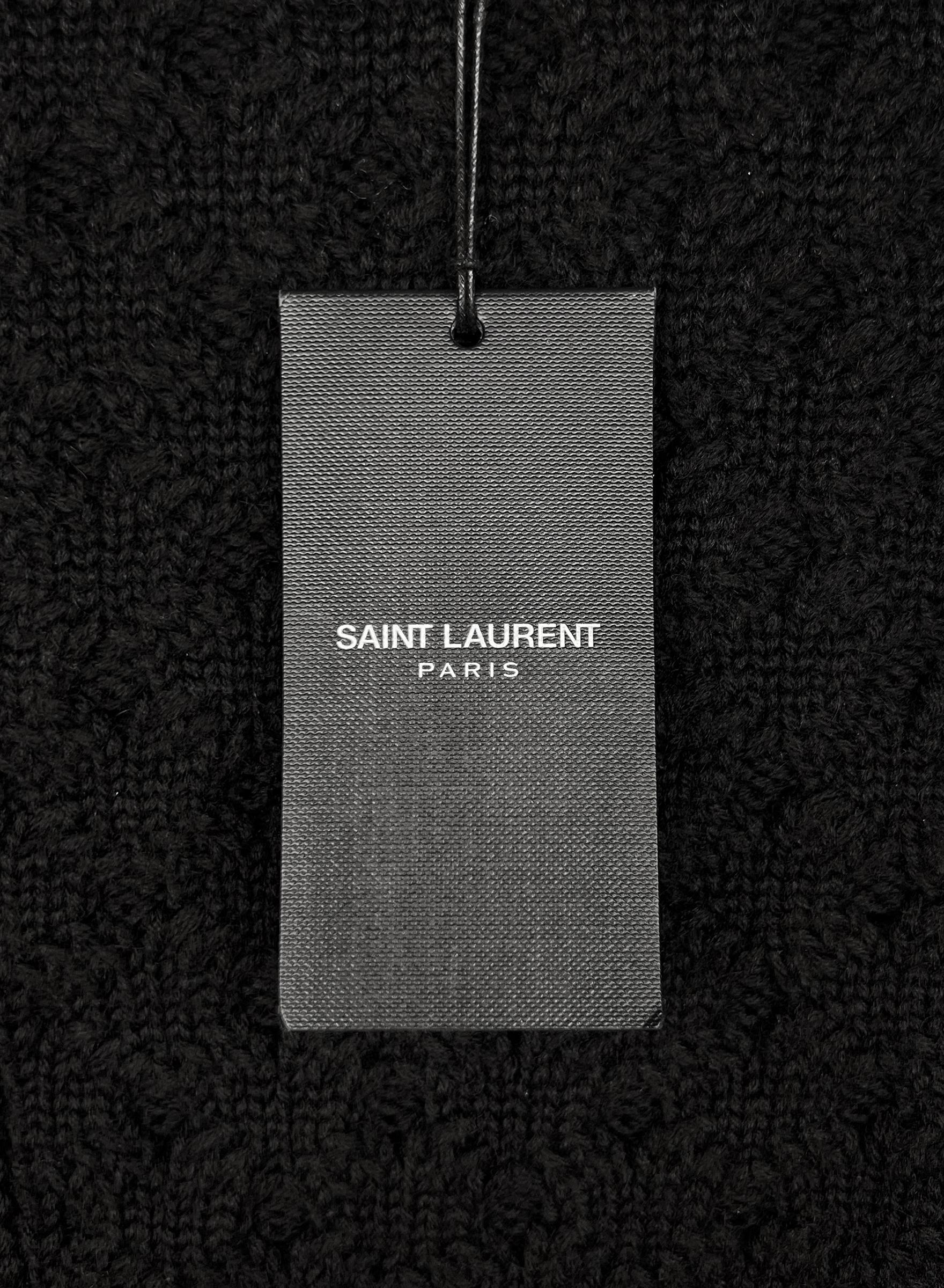 2018 Saint Laurent Paris  New with tags Paris coated cable knit sweater In Excellent Condition For Sale In Алматинский Почтамт, KZ