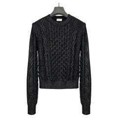 2018 Saint Laurent Paris  New with tags Paris coated cable knit sweater