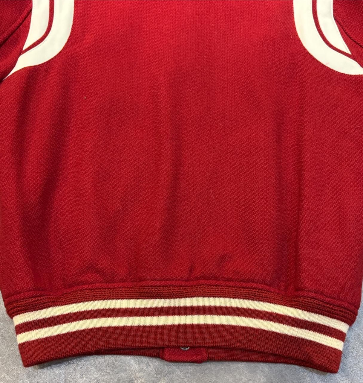 2018 Saint Laurent Red Wool Teddy Varsity Jacket For Sale 6