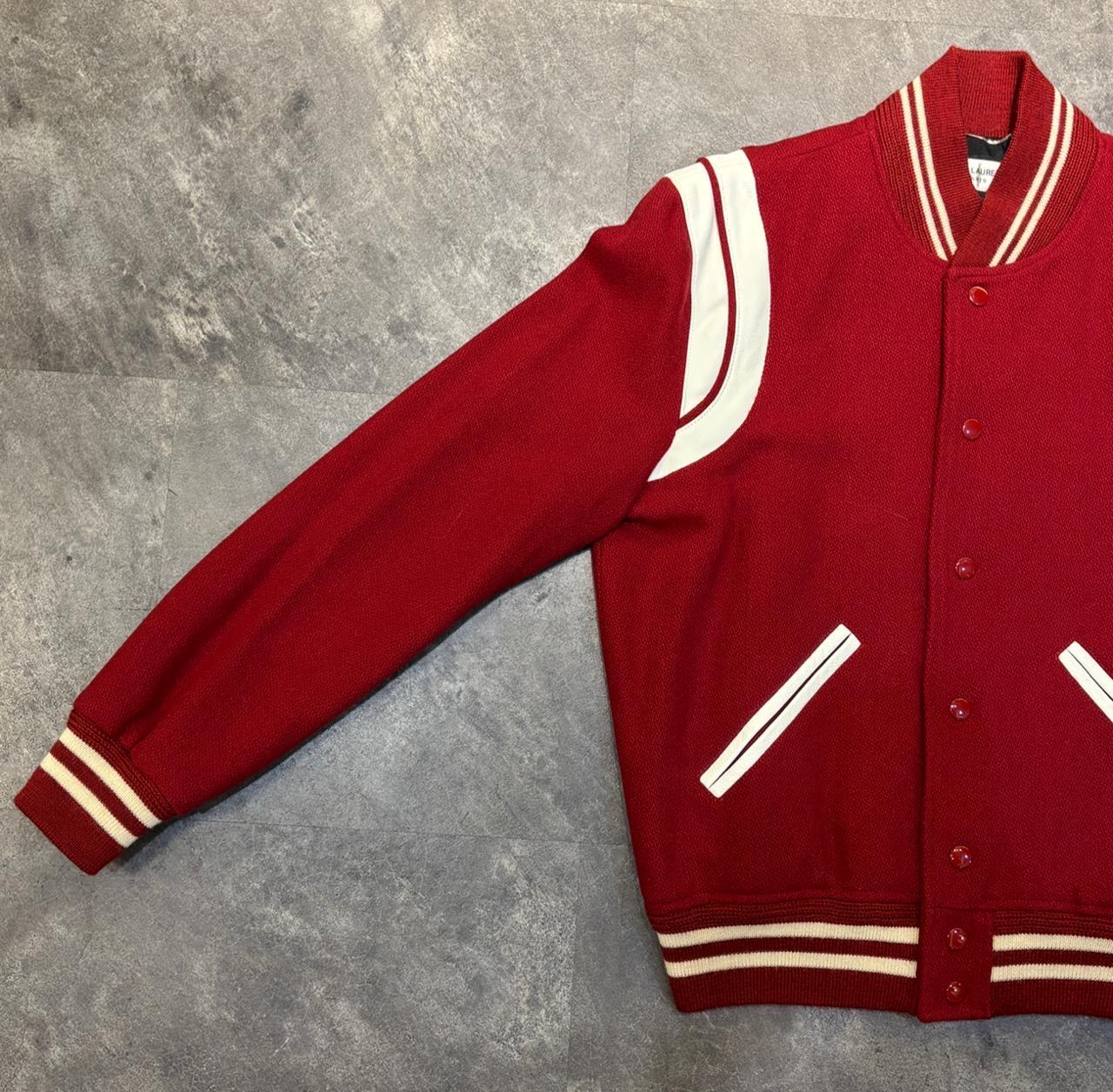 2018 Saint Laurent Red Wool Teddy Varsity Jacket For Sale 1