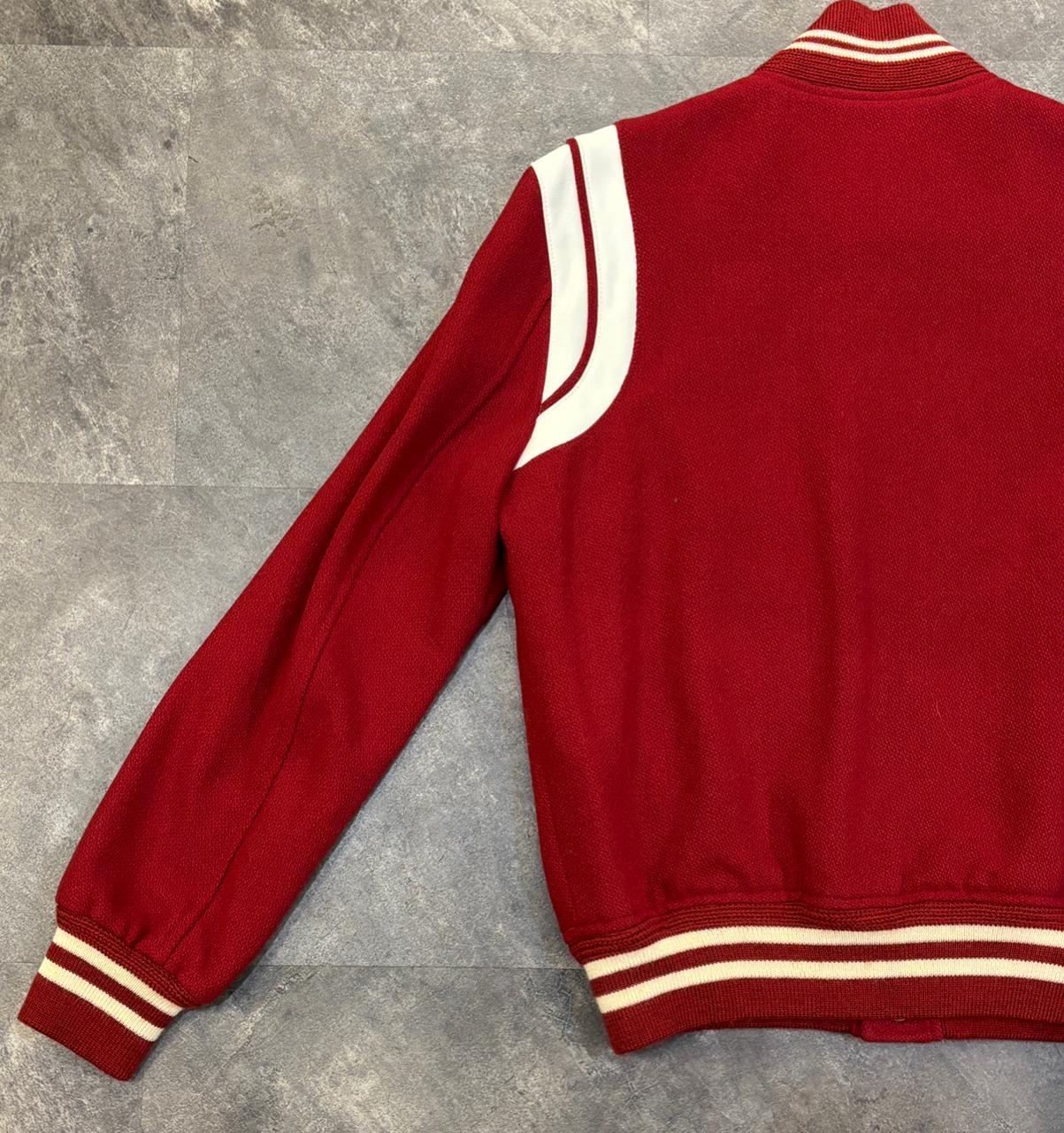 2018 Saint Laurent Red Wool Teddy Varsity Jacket For Sale 4