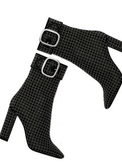 2018 Saint Laurent silver studded/black Joplin boots size 40 org price $1, 595