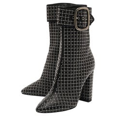 2018 Saint Laurent silver studded/black Joplin boots size 40 org price $1, 595