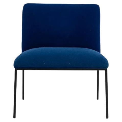 2018 Stefan Borselius for Fogia Tondo Lounge Chair in Blue Fabric 4x Available For Sale