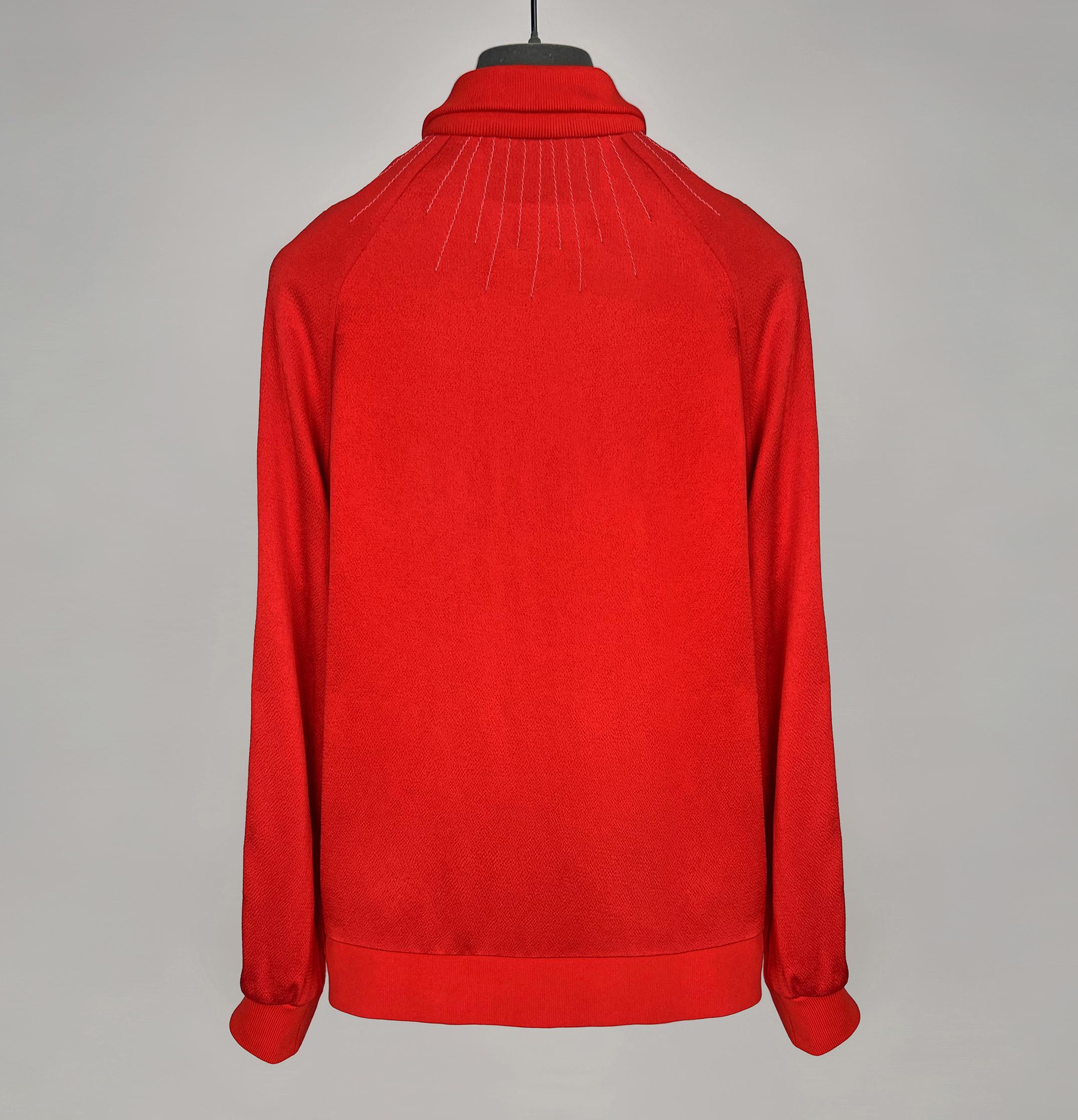 Red 2018 Valentino Garavani textured trim tracksuit zip jacket For Sale