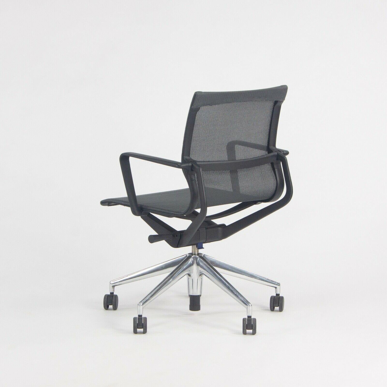 Aluminum 2018 Vitra Physix Rolling Desk Chair by Alberta Meda Gray Mesh Sets Available For Sale
