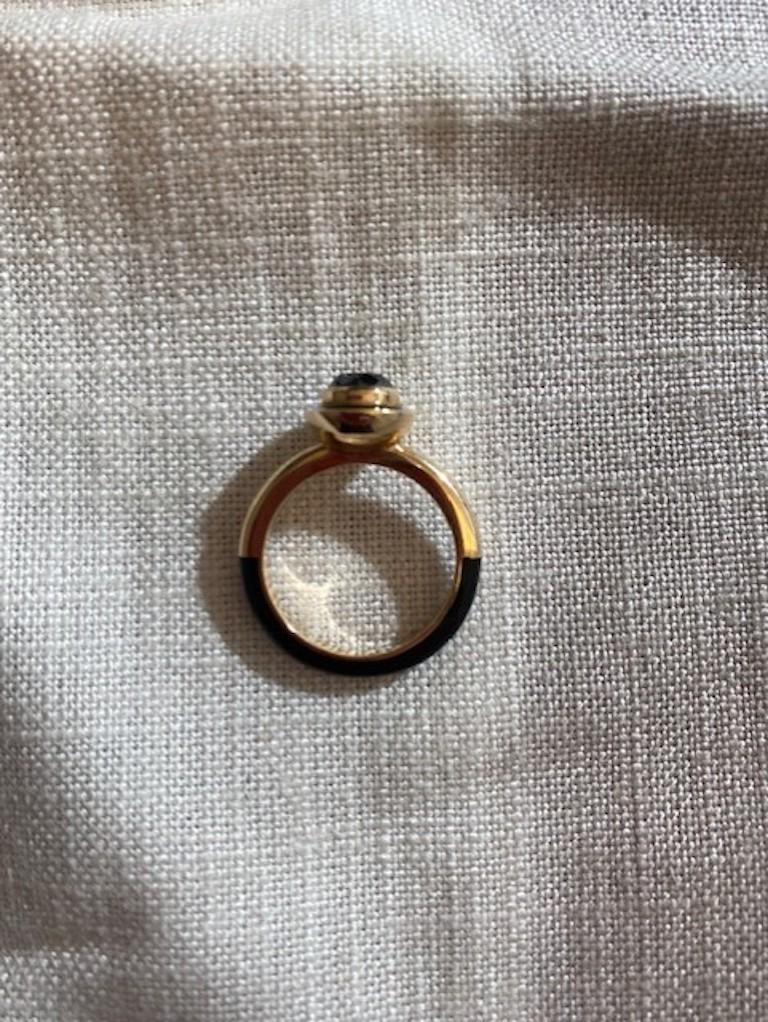 2019 Alice Cicolini Ring mit Diamant, Emaille und Gold- Bonbonlack (Zeitgenössisch)