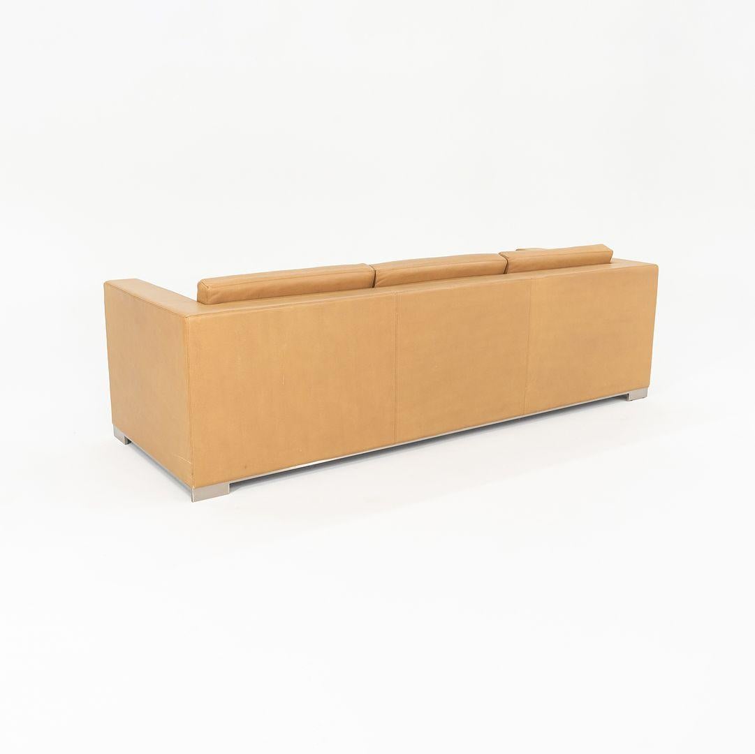 American 2019 Bernhardt Design B.1 3-Seat Sofa by Fabien Baron in Sand Shagreen Leather For Sale