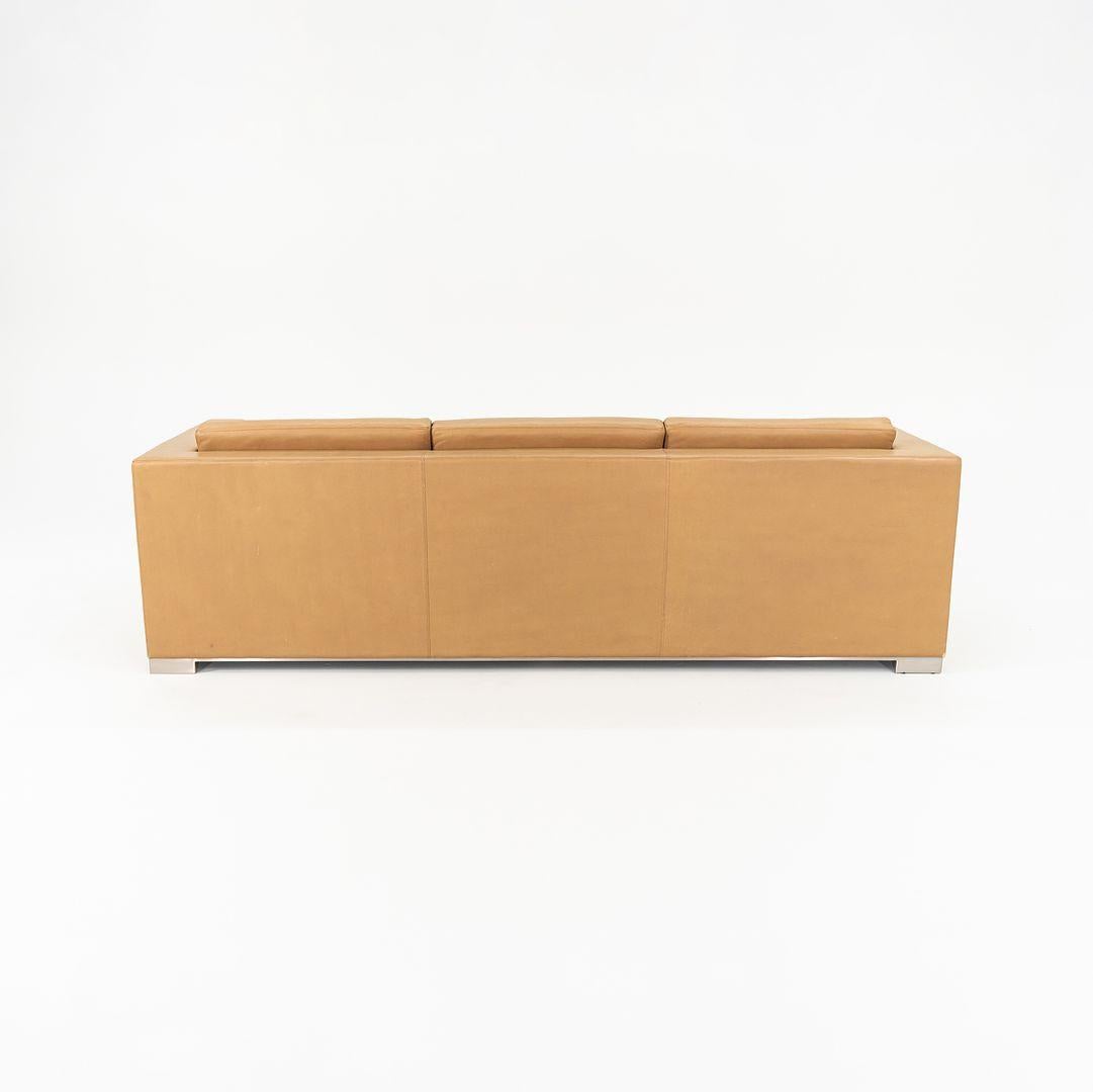 2019 Bernhardt Design B.1 3-Seat Sofa by Fabien Baron in Sand Shagreen Leather In Good Condition For Sale In Philadelphia, PA