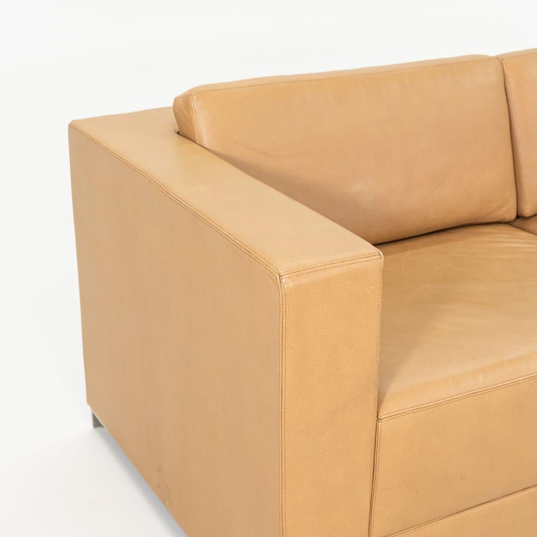 Contemporary 2019 Bernhardt Design B.1 3-Seat Sofa by Fabien Baron in Sand Shagreen Leather For Sale