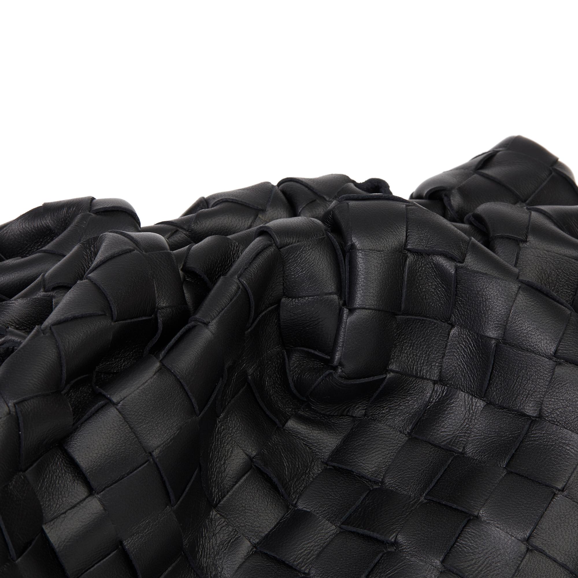 2019 Bottega Veneta Black Woven Lambskin The Pouch 2