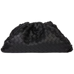 2019 Bottega Veneta Black Woven Lambskin The Pouch