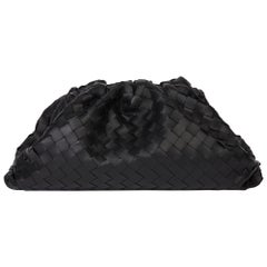 2019 Bottega Veneta Black Woven Lambskin The Pouch