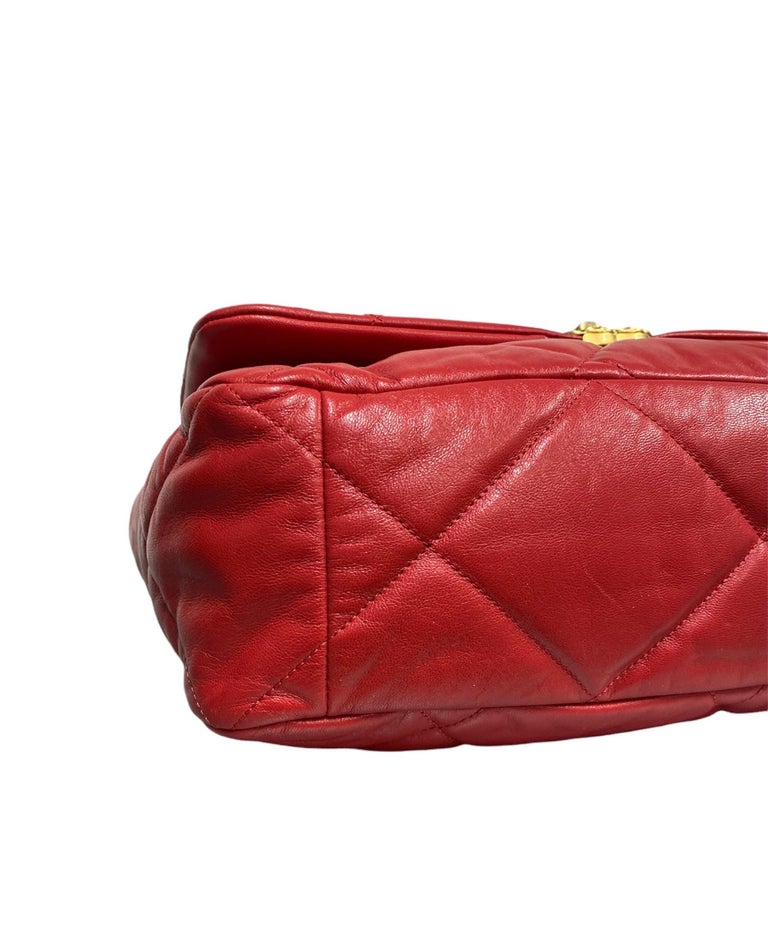 2019 Chanel 19 Red Shoulder Bag Big Size For Sale at 1stDibs