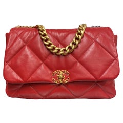 2019 Chanel 19 Red Shoulder Bag Big Size For Sale at 1stDibs