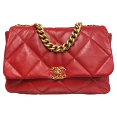2019 Chanel 19 Red Shoulder Bag Big Size