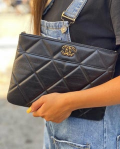 2019 Chanel Black Leather Clutch