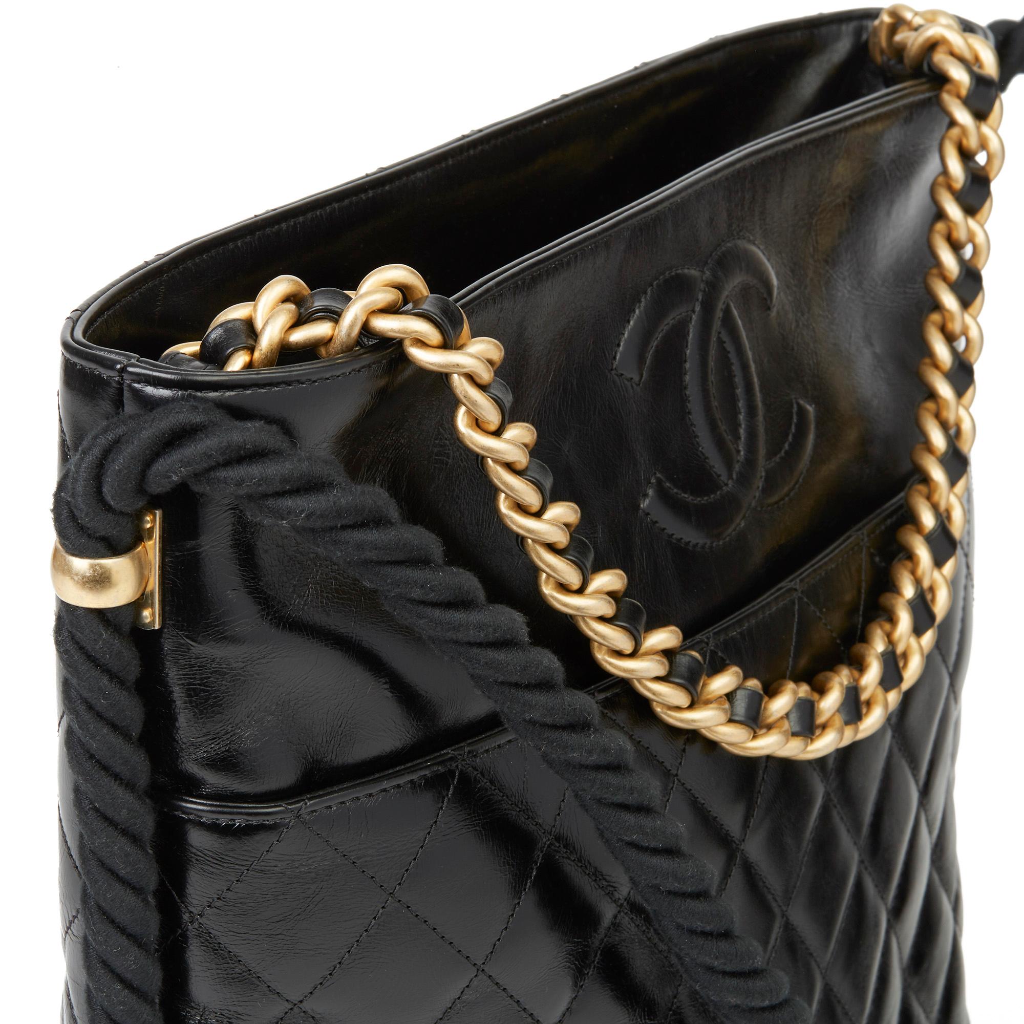 2019 Chanel Black Quilted Aged Calfskin Leather En Vogue Hobo Bag  1