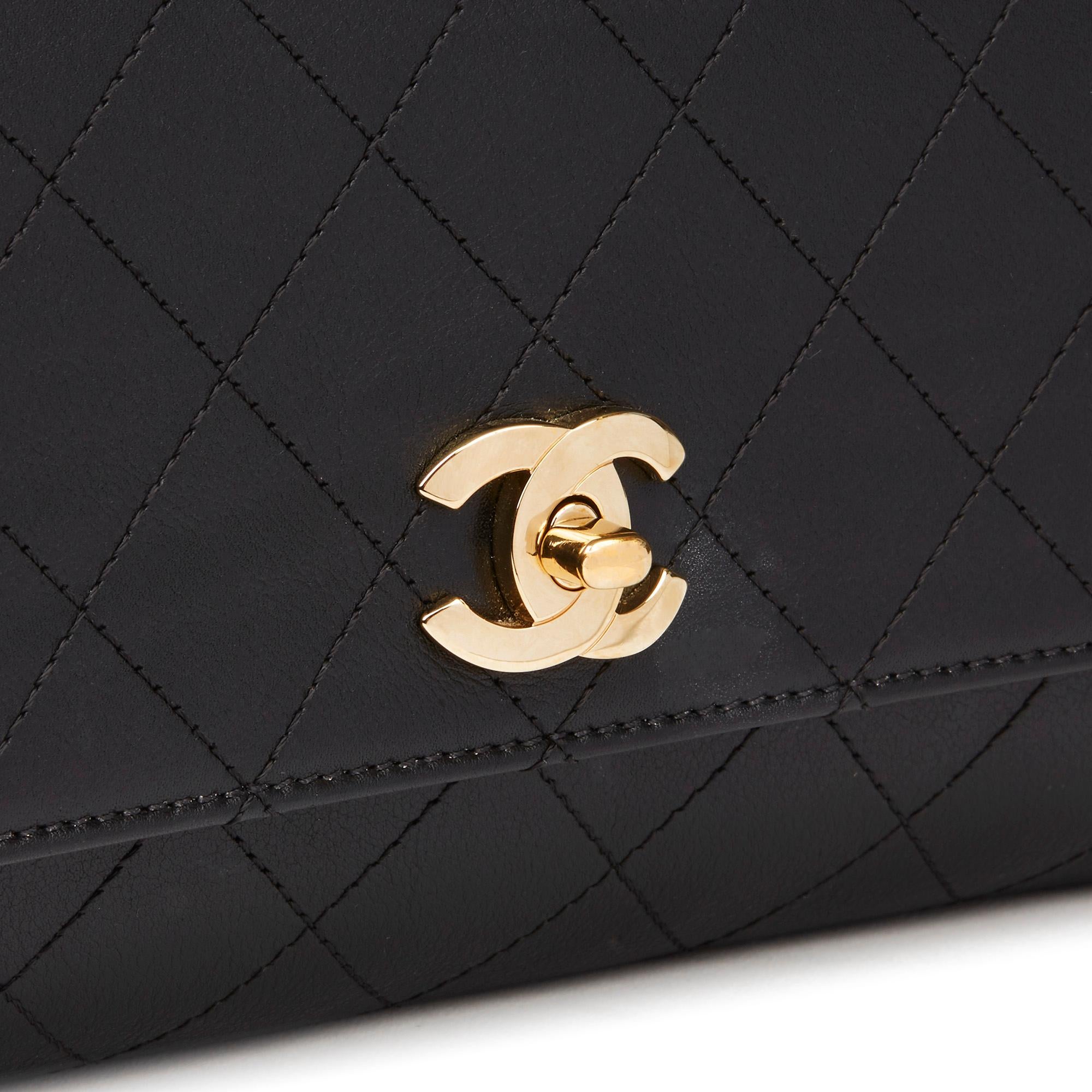 Women's 2019 Chanel Black Quilted Calfskin Leather Classic Top Handle Shoulder Bag