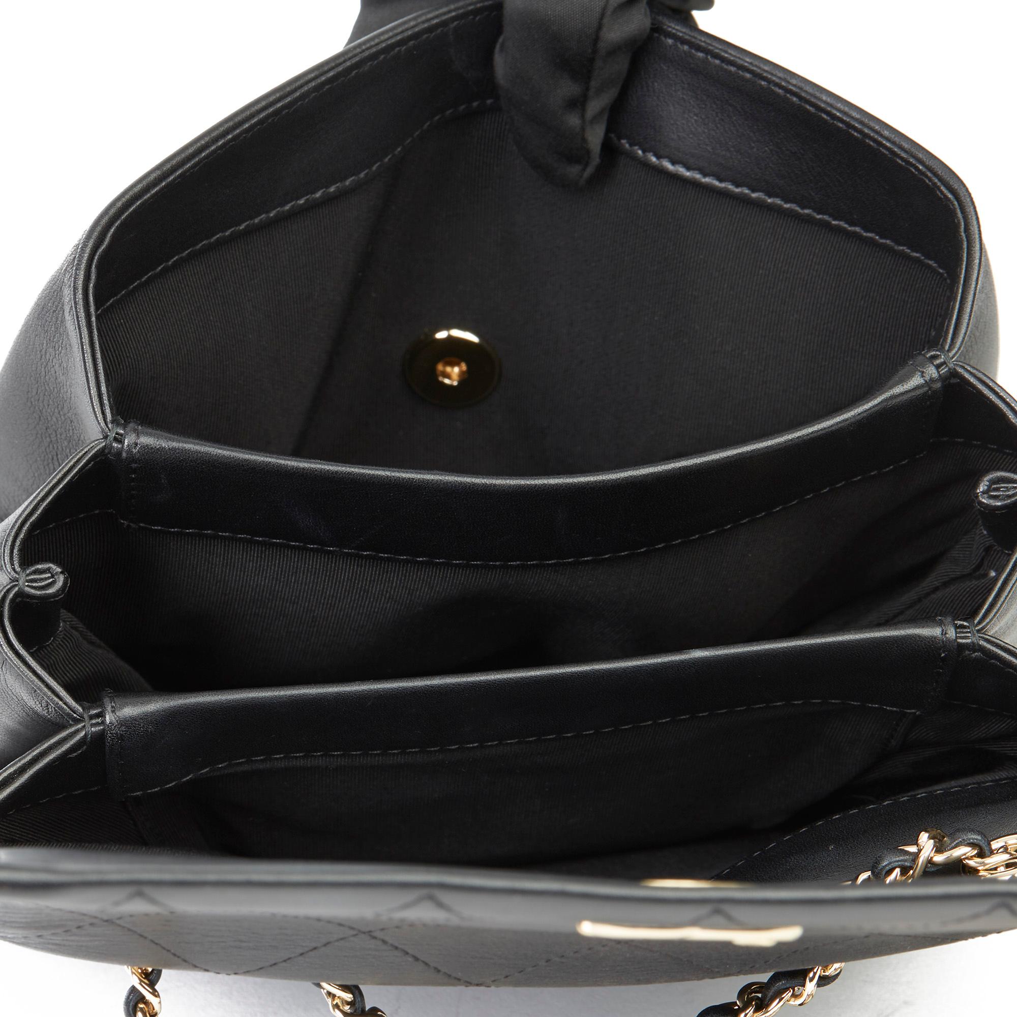 2019 Chanel Schwarz gesteppt Kalbsleder Dreifachfach klassische einzelne Klappe Tasche 7