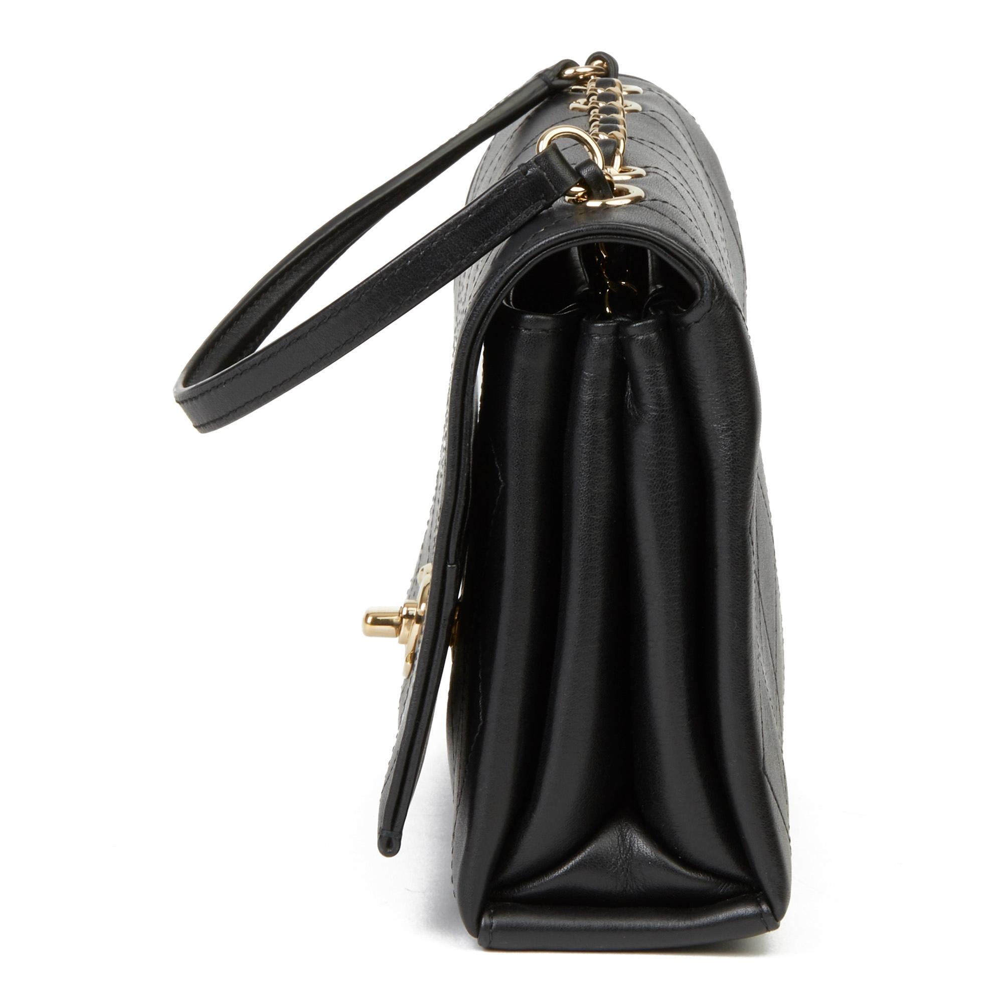 2019 Chanel Schwarz gesteppt Kalbsleder Dreifachfach klassische einzelne Klappe Tasche im Zustand „Hervorragend“ in Bishop's Stortford, Hertfordshire