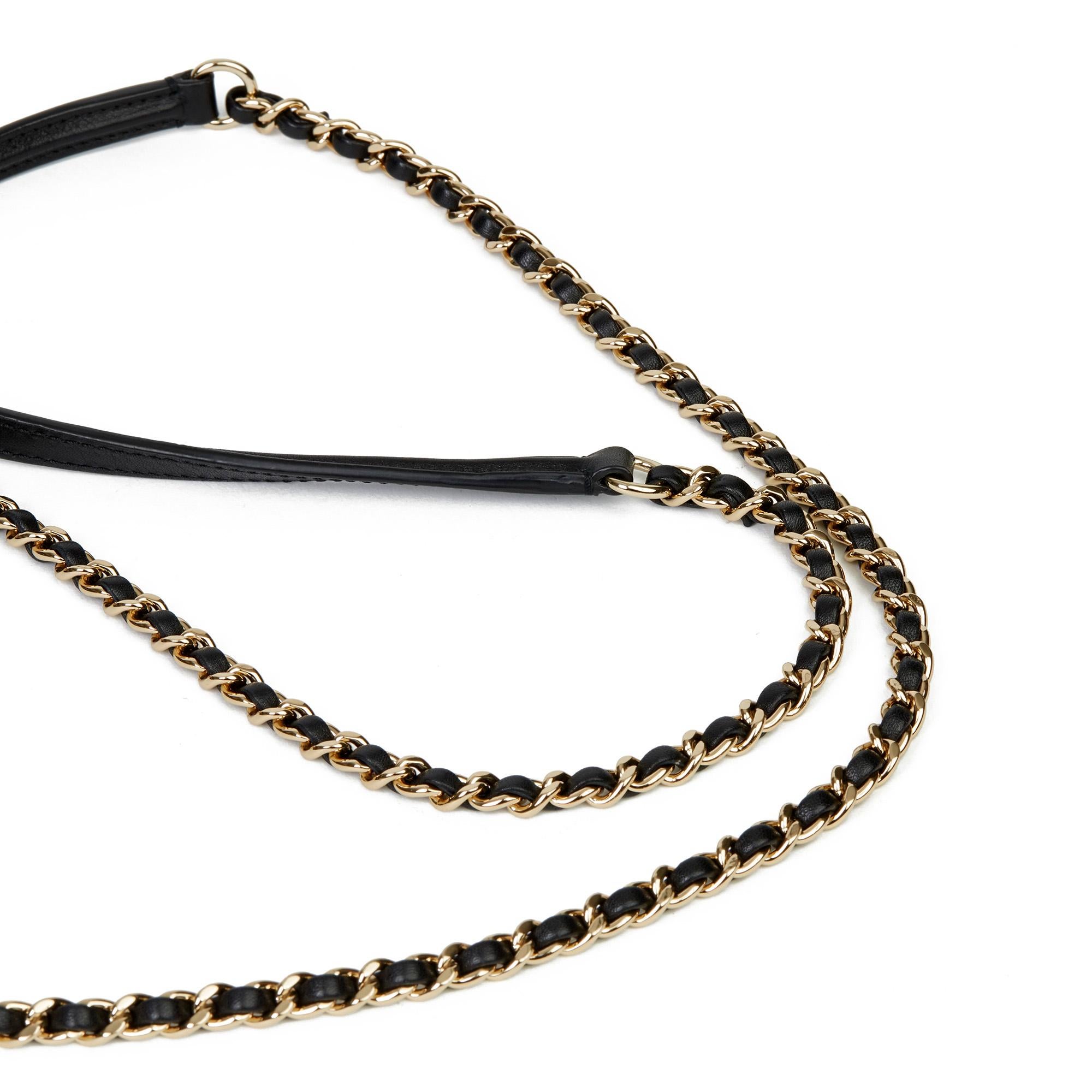 2019 Chanel Schwarz gesteppt Kalbsleder Dreifachfach klassische einzelne Klappe Tasche 4