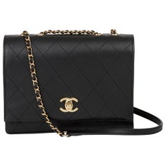 2019 Chanel Black Quilted Calfskin Triple Compartment Classic Single Flap Bag