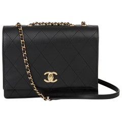 2019 Chanel Black Quilted Calfskin Triple Compartment Classic Single Flap Bag