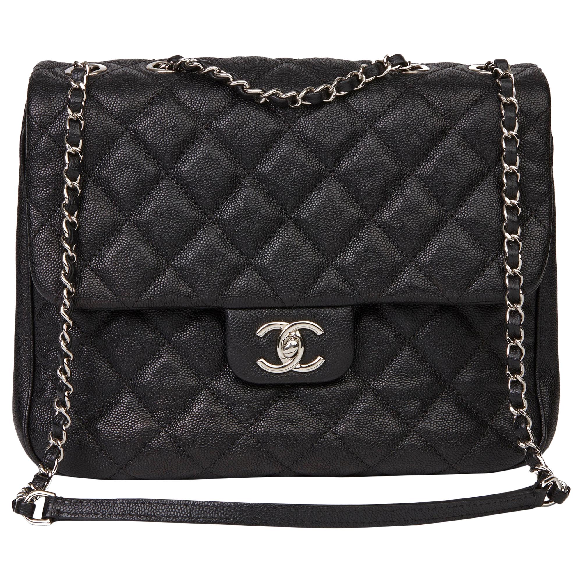 2019 Chanel Black Quilted Caviar Leather Urban Companion Flap Bag  