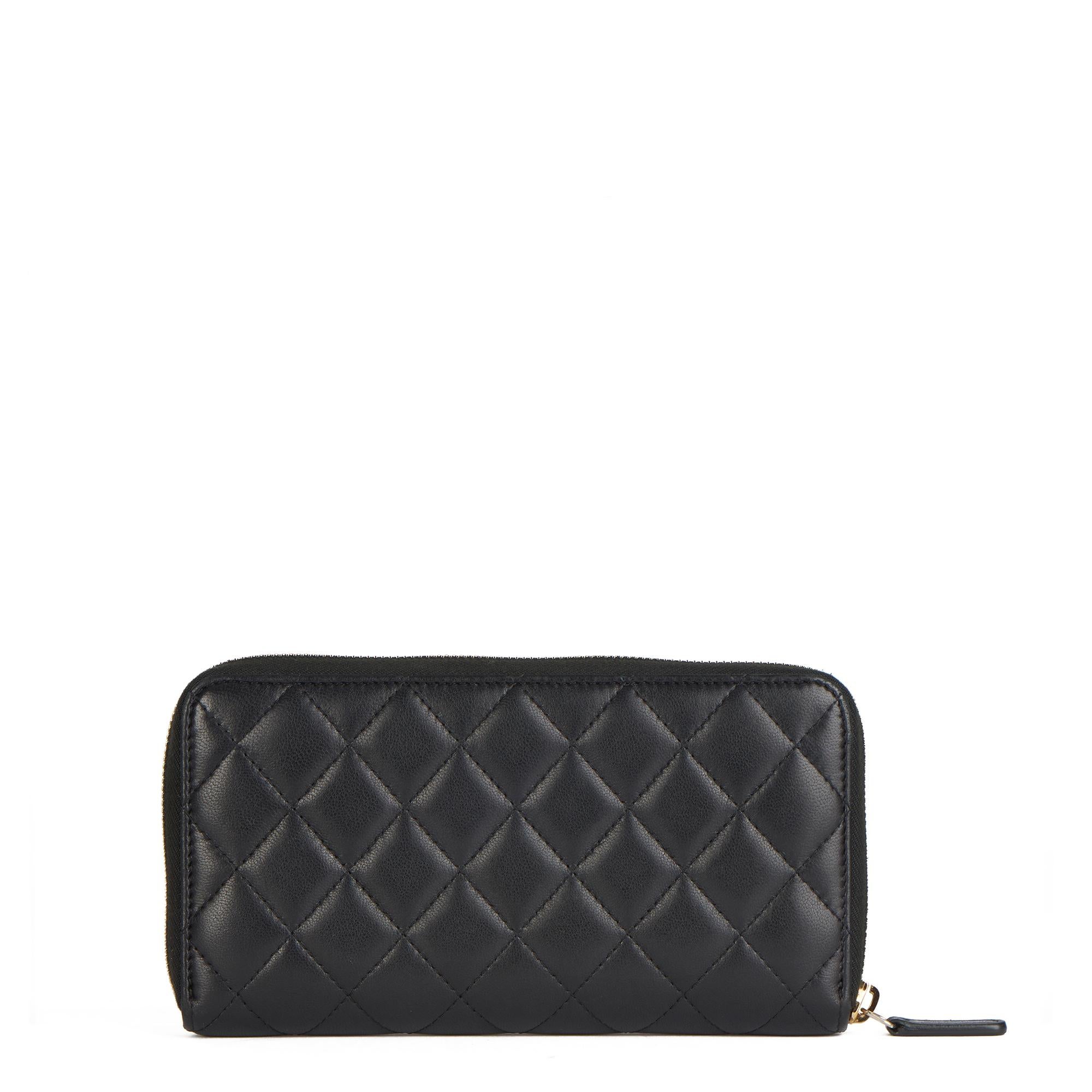 2019 Chanel Black Quilted Lambskin Classic Long Zipped Wallet at ...