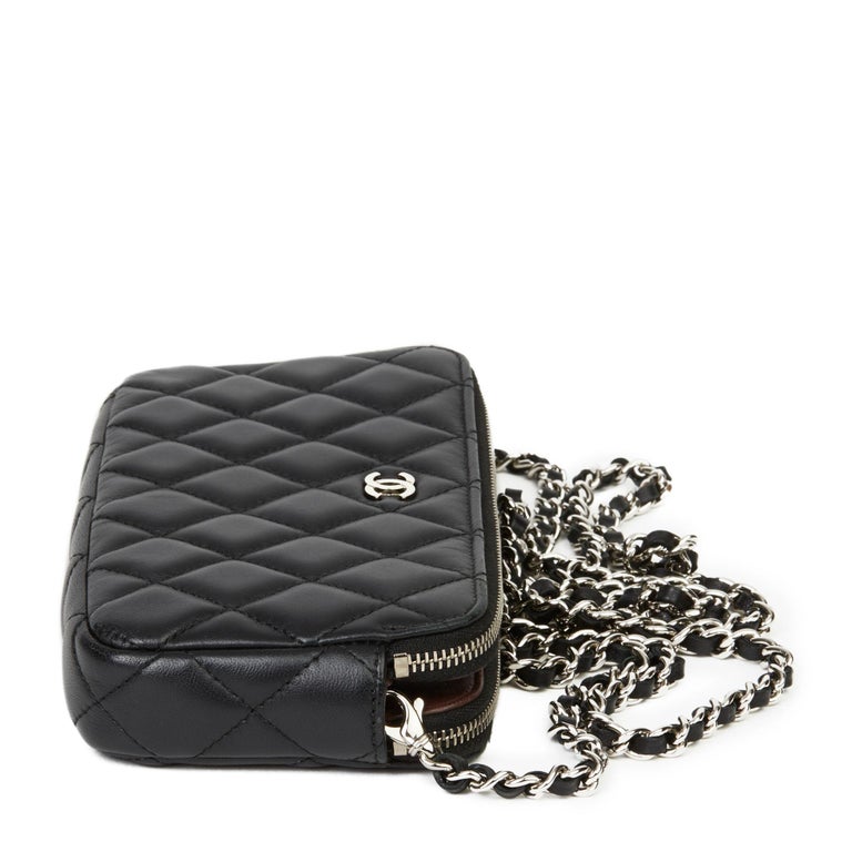 2019 Chanel Black Quilted Lambskin Double Zip Wallet-on-Chain WOC at ...